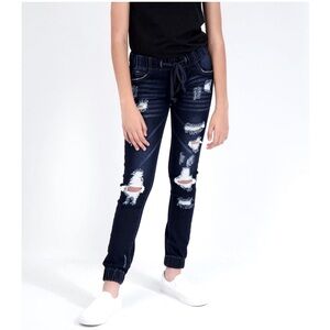 GOGO STAR Big Girls Casual Destructed Elastic Waistband Joggers Size 10
